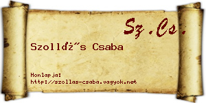 Szollás Csaba névjegykártya